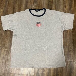 Polo Ralph Lauren Men’s Gray USA Shield Ringer T-Shirt – Size M